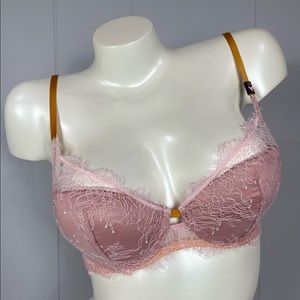 Victoria’s Secret Pink/Orange Lined Plunge Bra